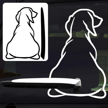 Стикери за чистачка на задното стъкло на колата с кученце, Vinyl художествена стикер с кучето за камион, Бронята на колата, Забавни декорация, стикери за украса