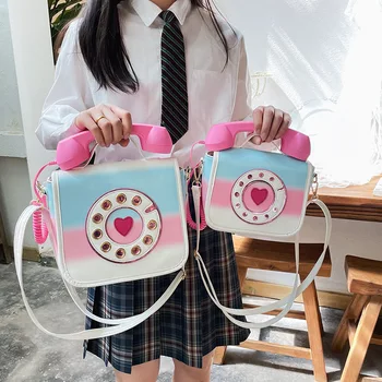 Стилна Дамска чанта за през рамото от Изкуствена кожа във формата на телефон, Дамски Ежедневни чанта за пазаруване, на училище с чанта, портфейл-тоут