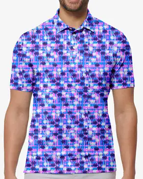 Тениска Поло с електрически рай, тенденция риза с художествен принтом, Летни дрехи по поръчка с къс ръкав
