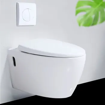 тънък, с монтиран на стената тоалетна чиния, монтиран на стената, интелигентен и чист директен отмиване, скрит резервоар за вода, скрит тоалетна