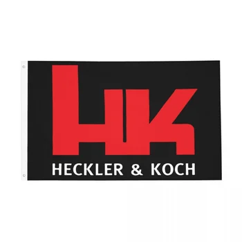 Флаг Хеклера и Кох, Открит Банер, Украса с Логото на HK От Полиестер, Устойчив На Избледняване Знамена размер 2x3 3x5 4x6 5x8 фута