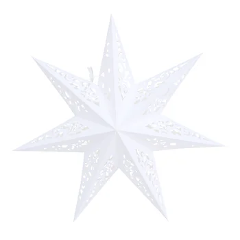 Хартиена лампа за фенер в формата на Звезда На 7-Покрит с Блестящ Мащабните фенер Хартиена Лампа за настолен монтаж на таван лампа Звезда за украса на магазин на хотел