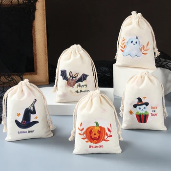 Честит Хелоуин Тиква чанти с бухалка Опаковъчна кутия за шоколадови блокчета 2023 Украса за Хелоуин За дома, Детски подаръчни пакети с подаръци