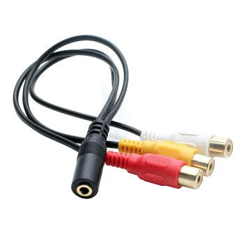 3,5 мм жак за свързване на аудио и видео 3RCA адаптер 3,5 до rca авто аудио кабел стерео жак штекерный свързващ проводник