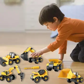 6x Комбинация инженерни автомобили с отвертка за малки деца