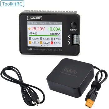 ToolkitRC M7 200W 10A Балансовое Зарядно устройство Разрядник С ADP100 за 1-6 S Lipo Батерия Серво-Проверка на Напрежението на Приемника Проверка на сигнала