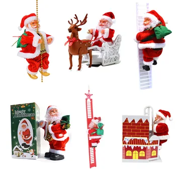 Мъниста за Катерене по Санта Клаусу, Електрически Музикални стълби, Теглене на елени пишеща Машина, Креативни Коледни подаръци, Коледна украса, сладки