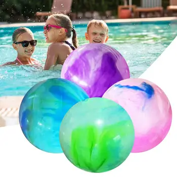 Подскачащи топката-играчка с помпа Ярки цветове, водоустойчиви надуваема мраморна допир играчка с топката, Плажна игра на открито