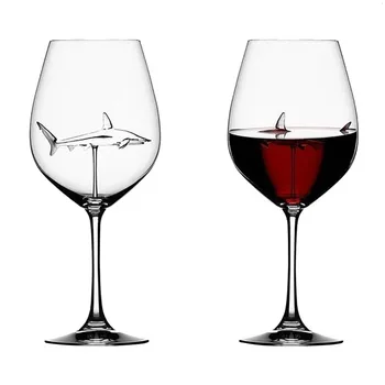 Стъклена Чаша от Европейския Кристал, Чаша за червено вино Shark, Чаша за бутилка вино, Чаша за червено вино Shark на висок Ток, подарък за сватбени партита
